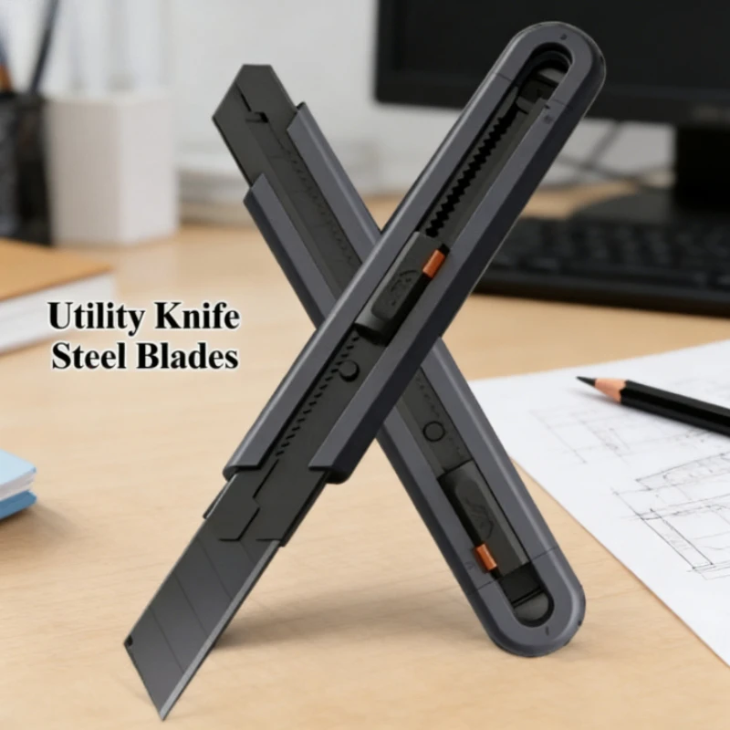 Jimihome 0.79inch Stretch Utility Knife Paper Cutters Carbon Steel Blades Pocket Knife Mini Box Cutter Package Retractable Knife