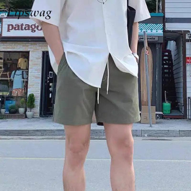 

Daily Leisure Mens Straight Bottoms 2026 Spring Summer Casual Solid Color Drawstring Linen Shorts Men Vintage Loose Shorts