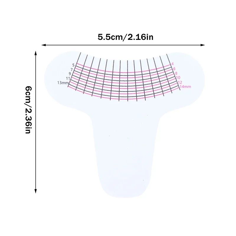 10 Pcs Eyelash Length Measuring Ruler Portable Eyebrow Soft Plastic Ruler Makeup Tool Eyelash Extension Growth Accessory