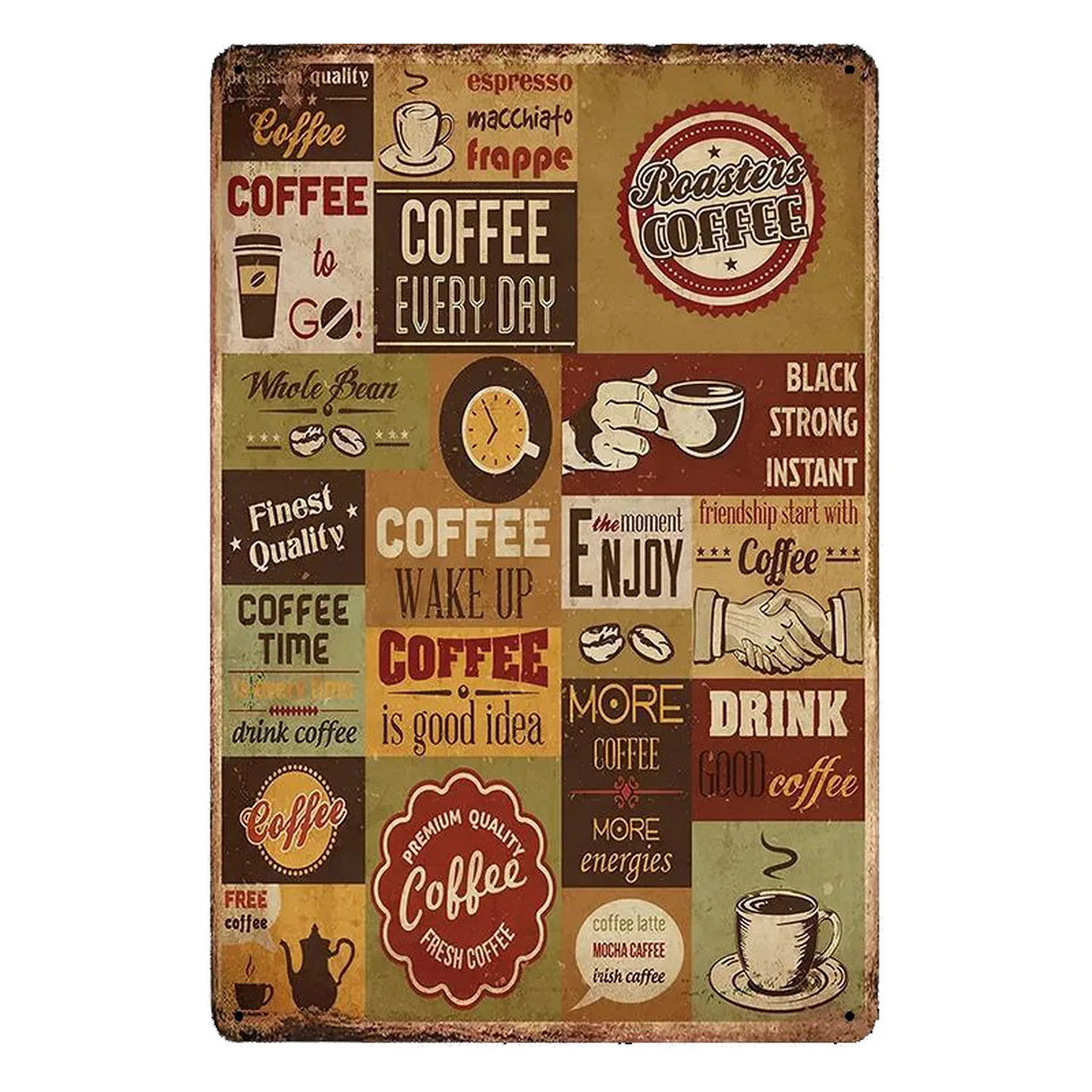 Metal Tin Signs Italian Coffee - Home Bar And Coffee ulasan dan harga
