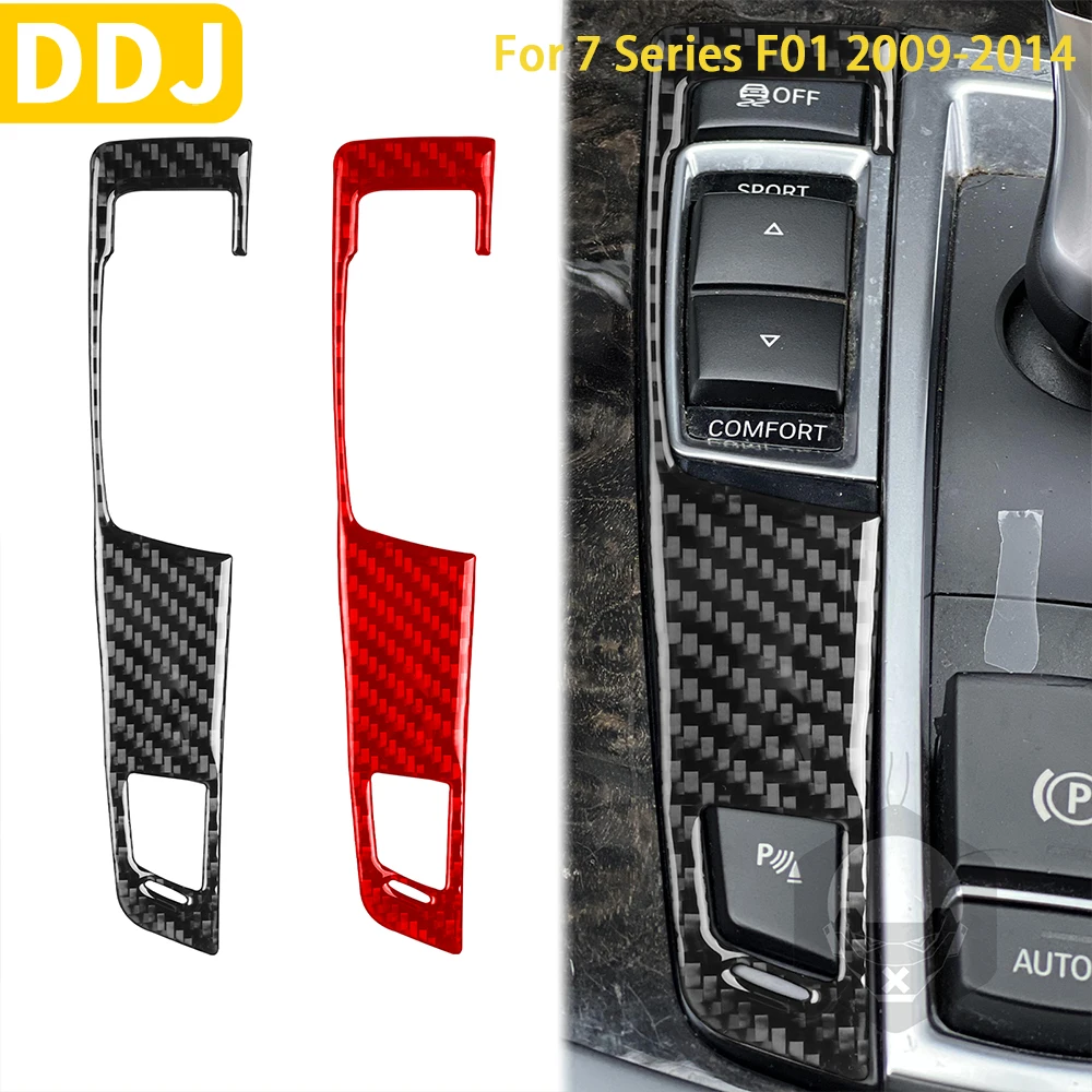 

For BMW 7 Series F01 2009-2014 Accessories Car Carbon Fiber Interior Gear Mode Switch Frame Trim Sticker Decoration