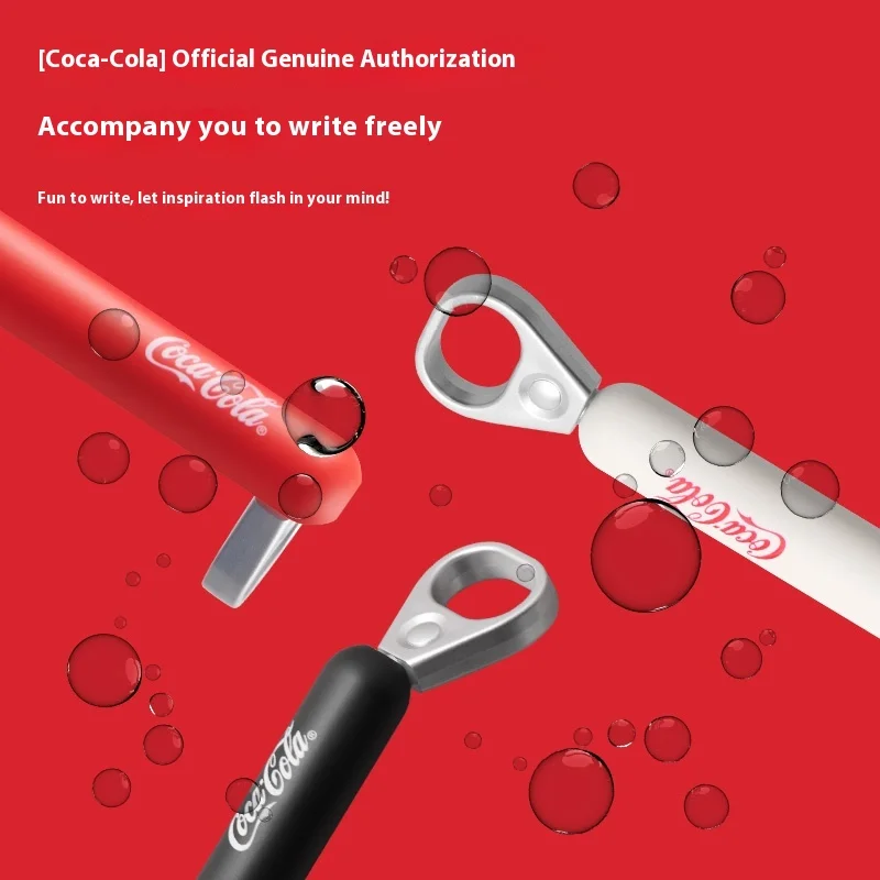 Kawaii KACO Coca-Cola Popup Gel Pen 0.5mm Creative Pull Ring Ins Relieve Stress Ballpiont Pen Back to School Stationery Supplies