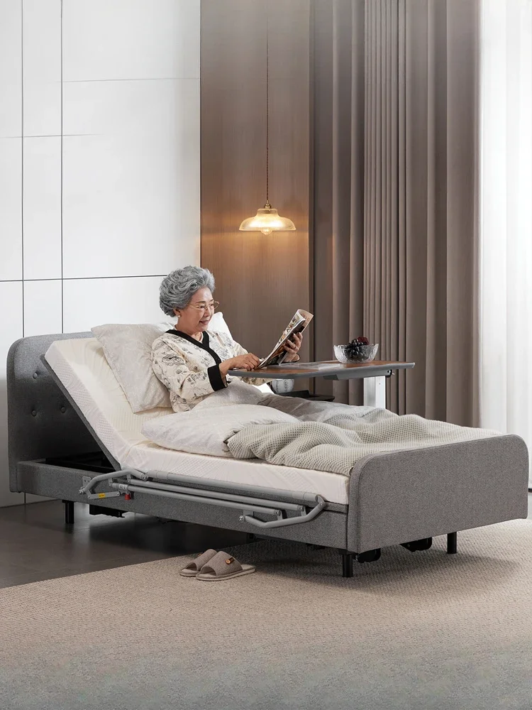 Elderly Intelligent Electric Nursing Bed Home Remote Control Adjustable Single Mattress Fabric Home