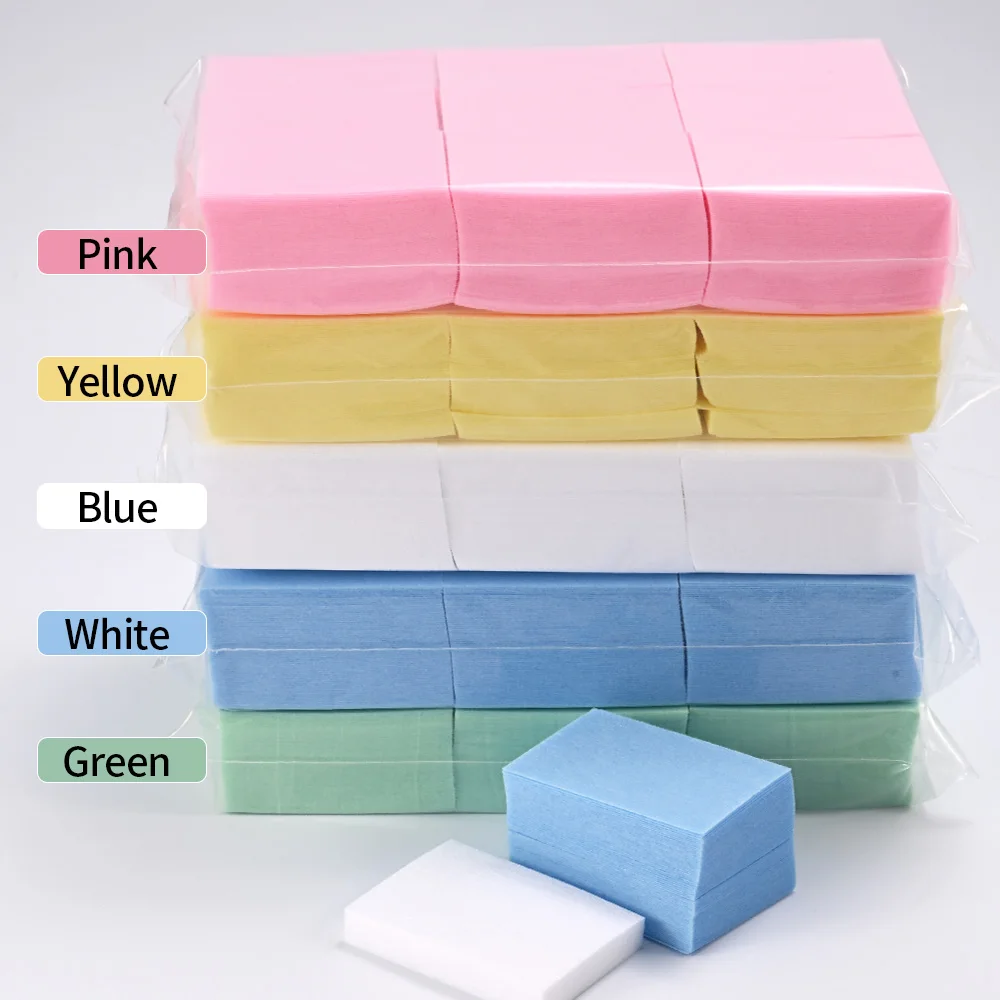 100/600PCS Lint Free Nail Cotton Pads Non-Woven Soft Nail Polish Remover Wipes 100% Cotton Gel Clean Manicure Pads Nail Supplies