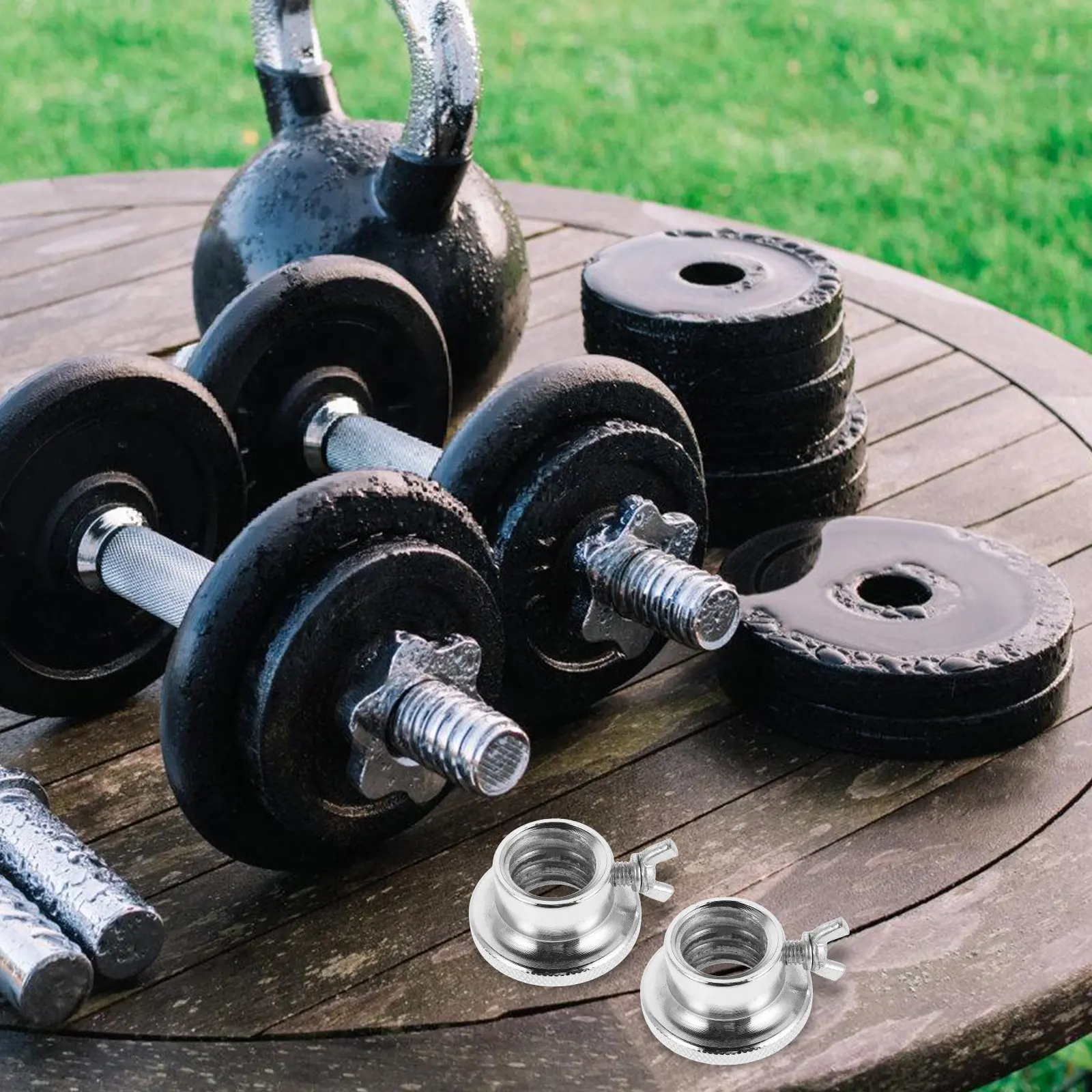 2Pcs Dumbbell Screw Nut Fitness Accessories Safety Anti-Slip Barbell Collar Clamps Secure Weightlifting Fixed Nut