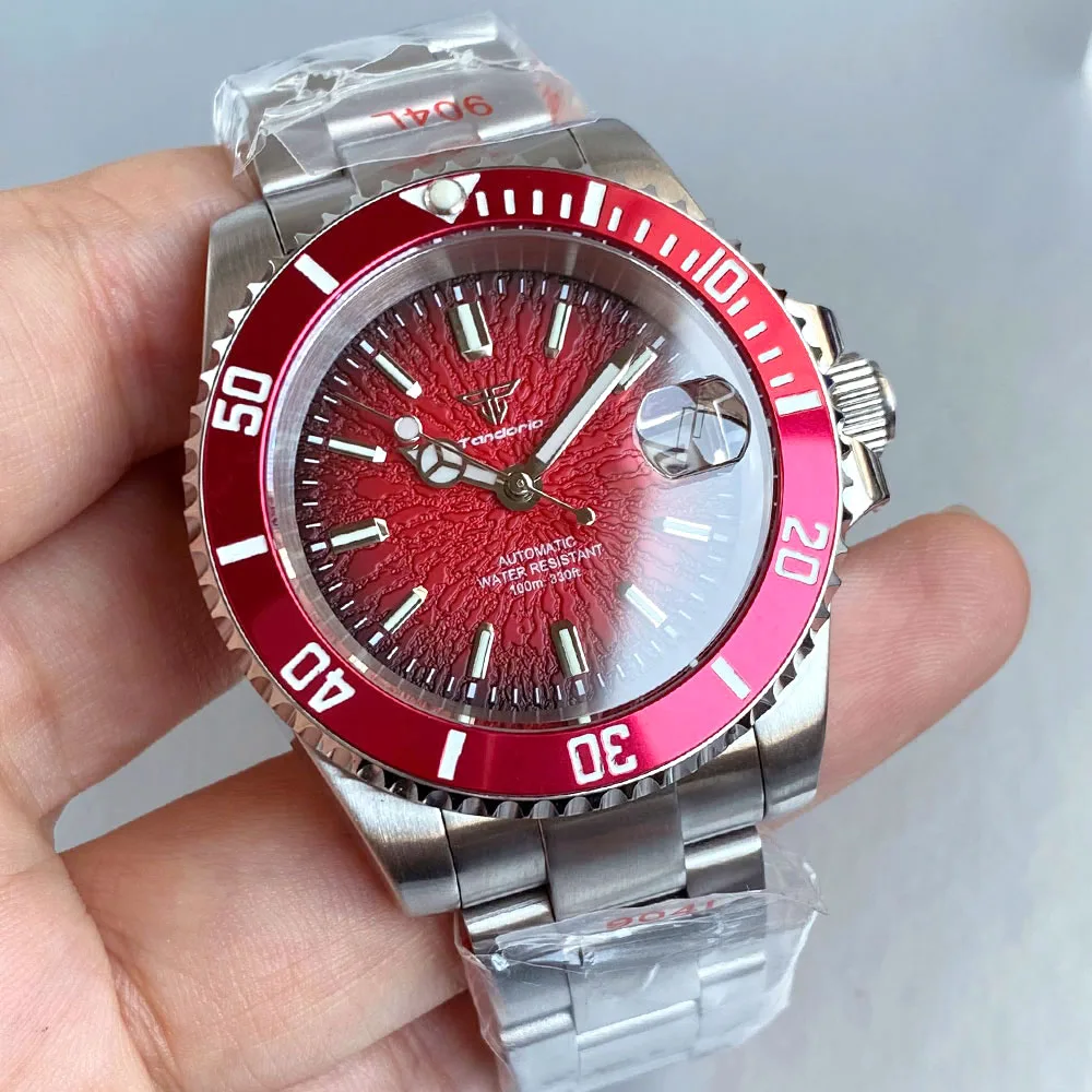 Fashionable Tandorio 40mm Water Ghost NH35A Automatic Movement Men Dive Watch 200M Waterproof Luminous Sapphire Glass Date