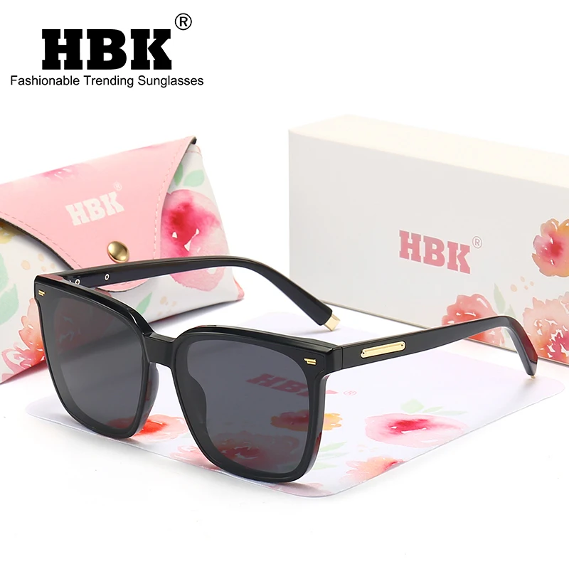 

HBK 2022 Fashion Polarized Ladies Sunglasses Square Woman Female Driving Sun Glasses Brand Ultralight Tourism Party Leisu UV400