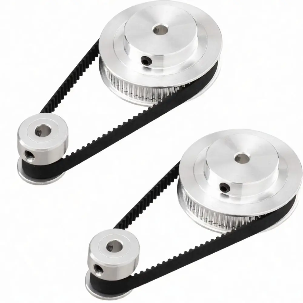 Synchronous Belt Pulley 2GT Gear Set Aluminum Material 20T 40T 60T Bore 5mm 8mm 10mm High Precision Transmission For Automation