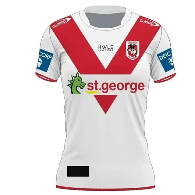 2024 St George illawara Dragons Home / Away/Polo/canotta Rugby Jersey-taglia uomo: S-5XL (stampa numero nome personalizzato)