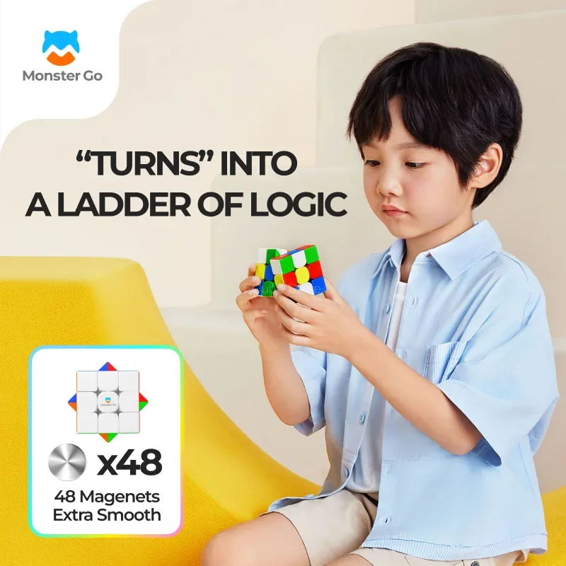 [Picube] GAN Monster Go EDU V3 3X3 Updated M Magnetic Magic Speed Cube Stickerless Professional Toys GAN EDU V3M
