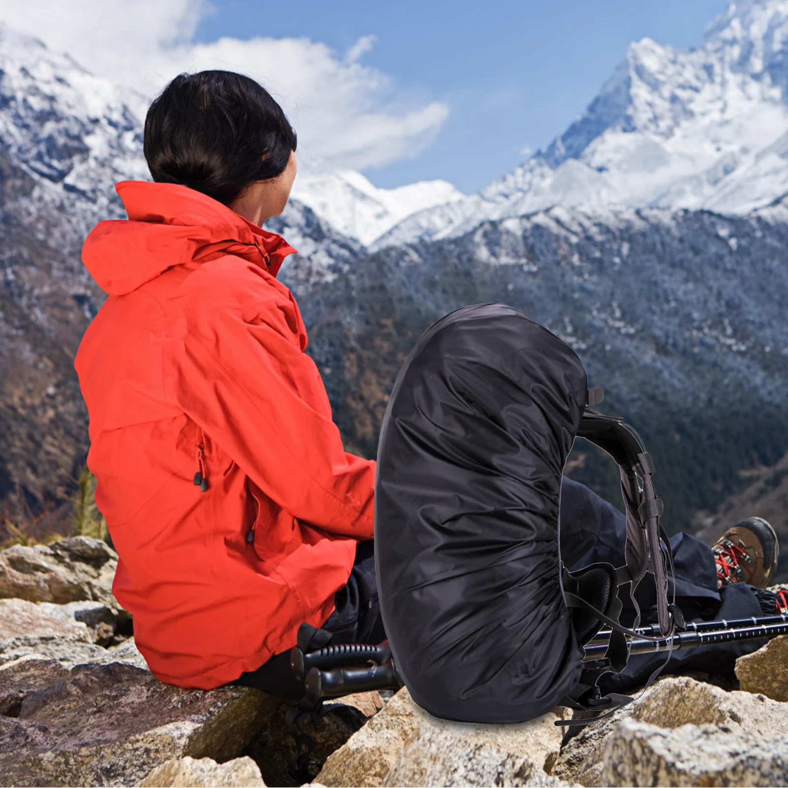 

1 set Backpack Rain Cover Waterproof Foldable For Outdoor Camping Hiking Biking Travel Gear Storage Bag Included