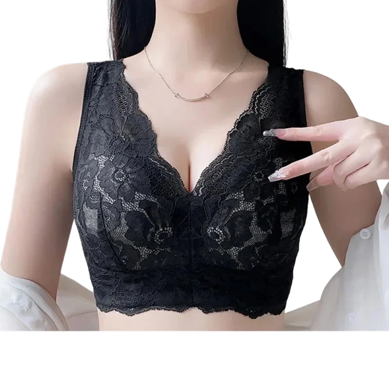 KUCLUT Large Size Bra Wireless Thin Cup No Sponge for Underarm Fat Reduction Comfortable Underwear for plus Size Women