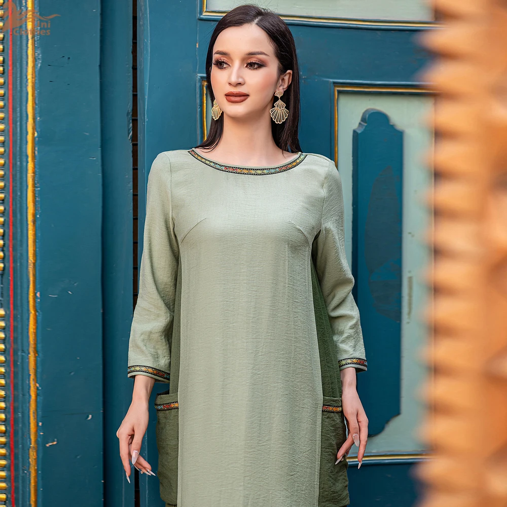 رمضان عيد قفطان فيستدوس عباية دامن دبي فساتين إسلامية طويلة أفريقية فاخرة للنساء رداء نسائي Musulmane Kebaya