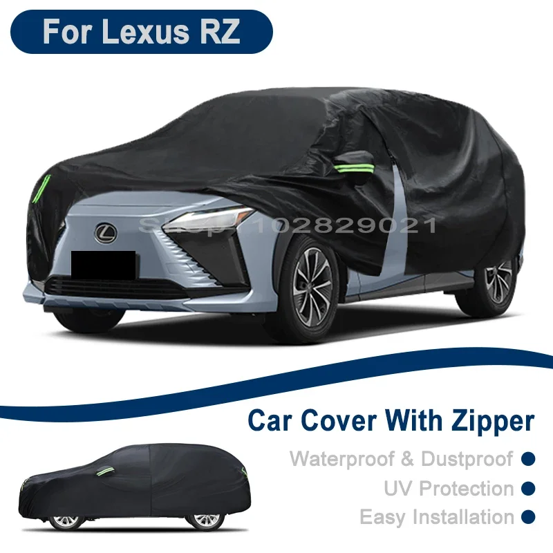 

Outdoor Full Vehicle Cover For Lexus RZ - Side Zipper Design, Waterproof Dustproof Sun Protection Car Cover