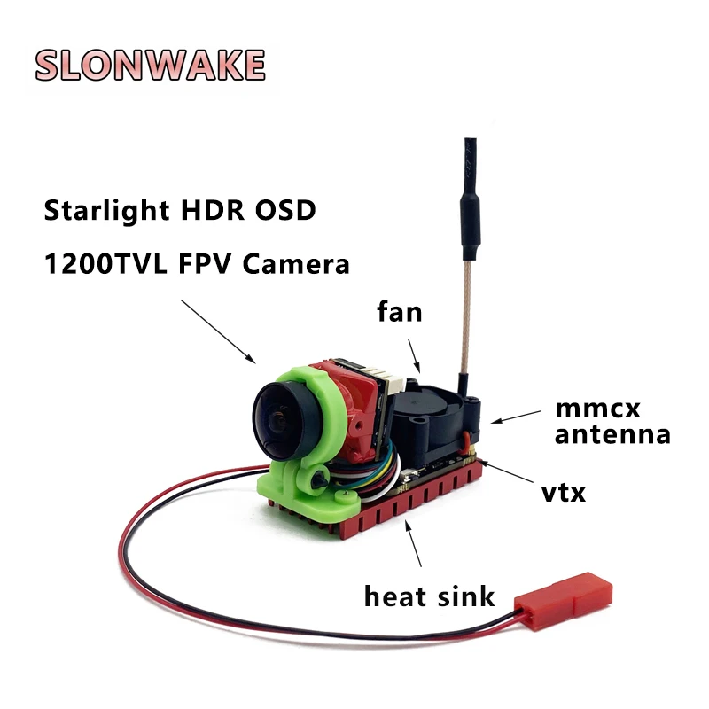 Plug-and-Play-All-in-One-Sender, 1 W Leistung, einstellbarer FPV-Werfer + Starlight HDR OSD 1200 TVL FPV-Kamera für Drohnen