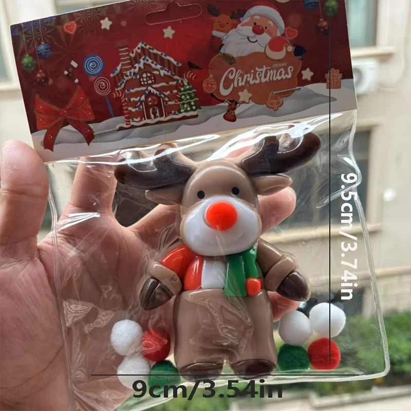Juguetes navideños para apretar, Papá Noel, muñeco de nieve, alce, Kawaii, juguetes blandos para aliviar el estrés, bolsas de regalos sensoriales, regalos de relleno