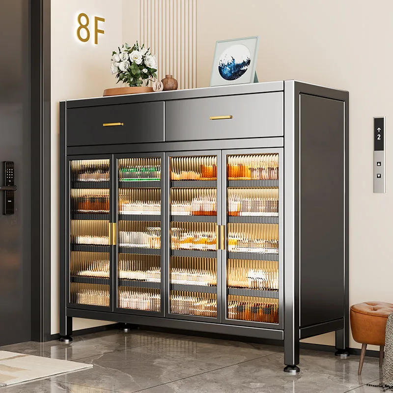 Luxury Mirror Shoe Cabinet Organizer Slippers Storage Entrance Hall Show Shoe Shelf Vertical Modern Muebles Salon Furniture