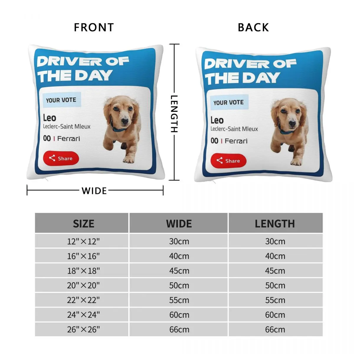 Driver Of The Day Saint Mleux Square Pillowcase Polyester Linen Velvet Creative Zip Decorative Sofa Seater Cushion Case
