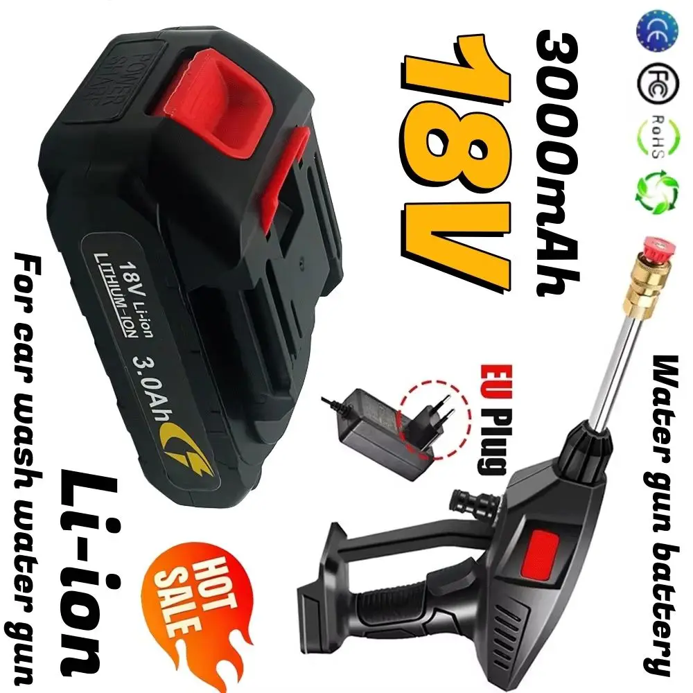 

18V Lithium ion 3000mAh High Pressure Car Wash Water Gun Replacement Battery Car Washer Spare Battery