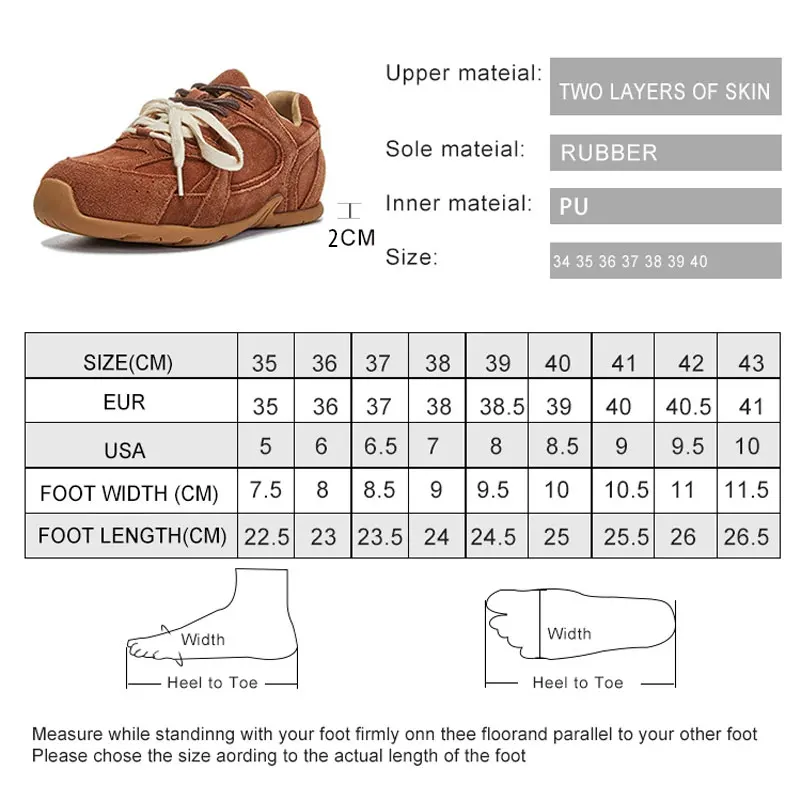 Genuine leather women\'s sports shoes color-blocked lace-up casual flat shoes 2025 autumn and winter retro German training shoes