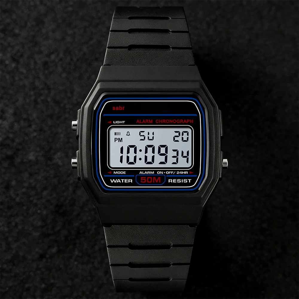 

Модные студенческие часы, простые квадратные светодиодные цифровые электронные часы, мужские повседневные водонепроницаемые спортивные часы