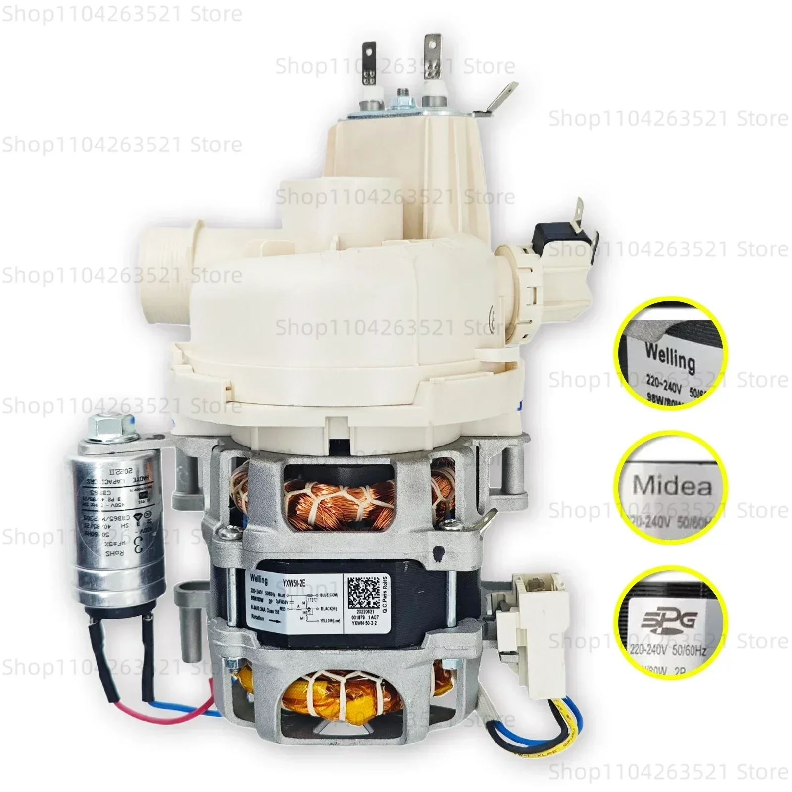 GENUINE New Welling/Midea/SPG YXW50-2E Dishwasher Circulating Pump for KUPPERSBERG Midea Samsung Hansa Gorenje AEG Amica