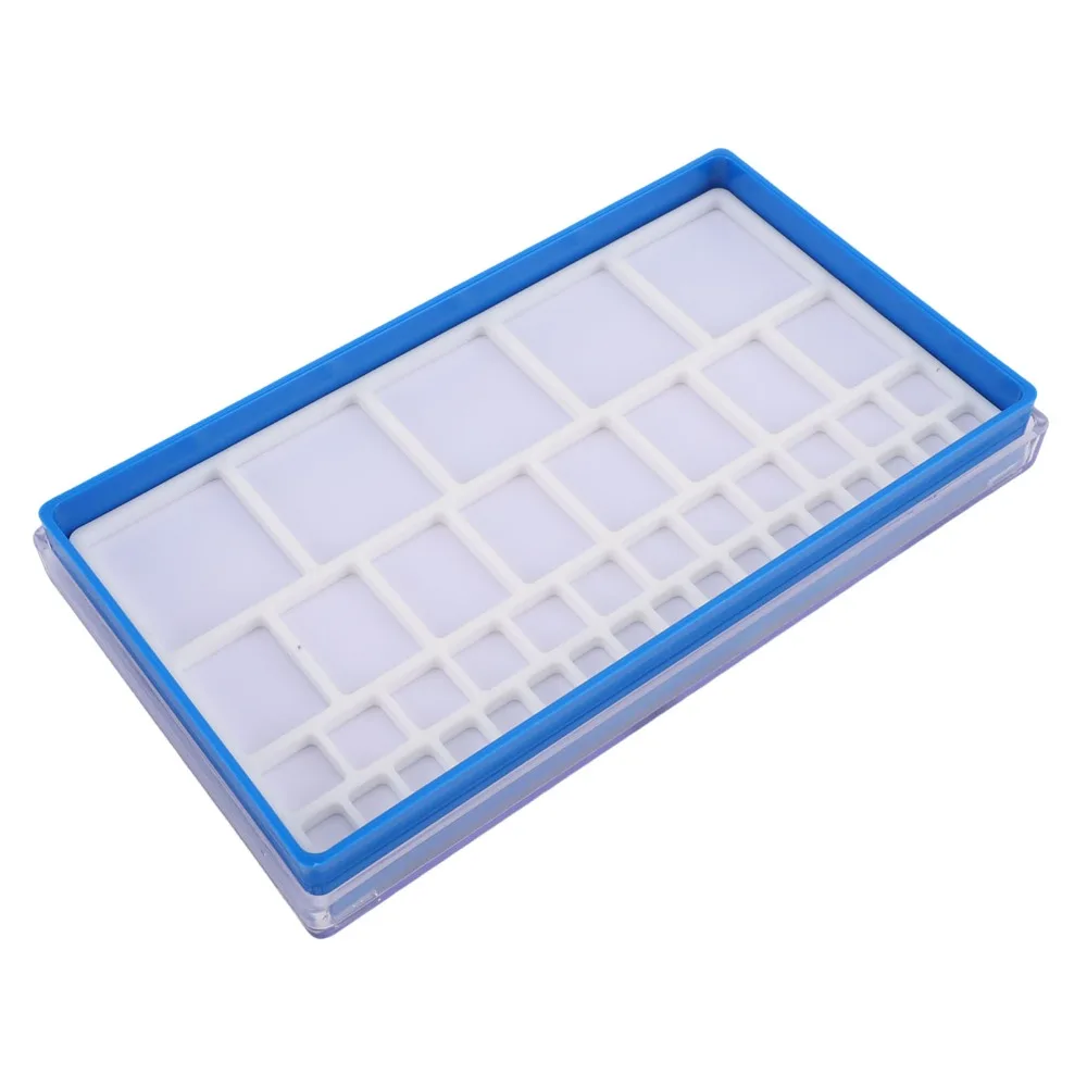 Blue, Yellow, White Multi-compartment Watch Parts Storage Box 22.5*12.5cm Plastic Watch Screw Sorting Tray