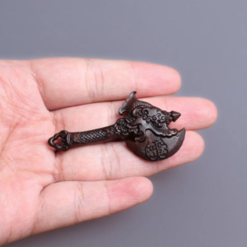 Lightning-Struck Jujube Wood Carved Axe Statue Hanging Ornament Taoist Ritual Implement Evil Warding Protection Feng Shui Amulet