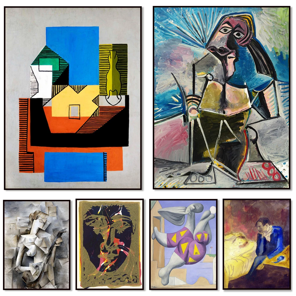 Picasso Prints, PIERROT, Affizi, Meditation 1904, Fille à la mandoline, Rest 1908 Classical Art Pablo Picasso Art Poster