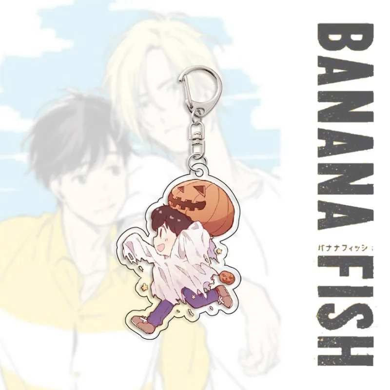 Banana Fish Anime Keychain Ash Lynx Eiji Okumura Acrylic Key Chain Cartoon Llaveros Collection Q Version Bag Pendent Accessories