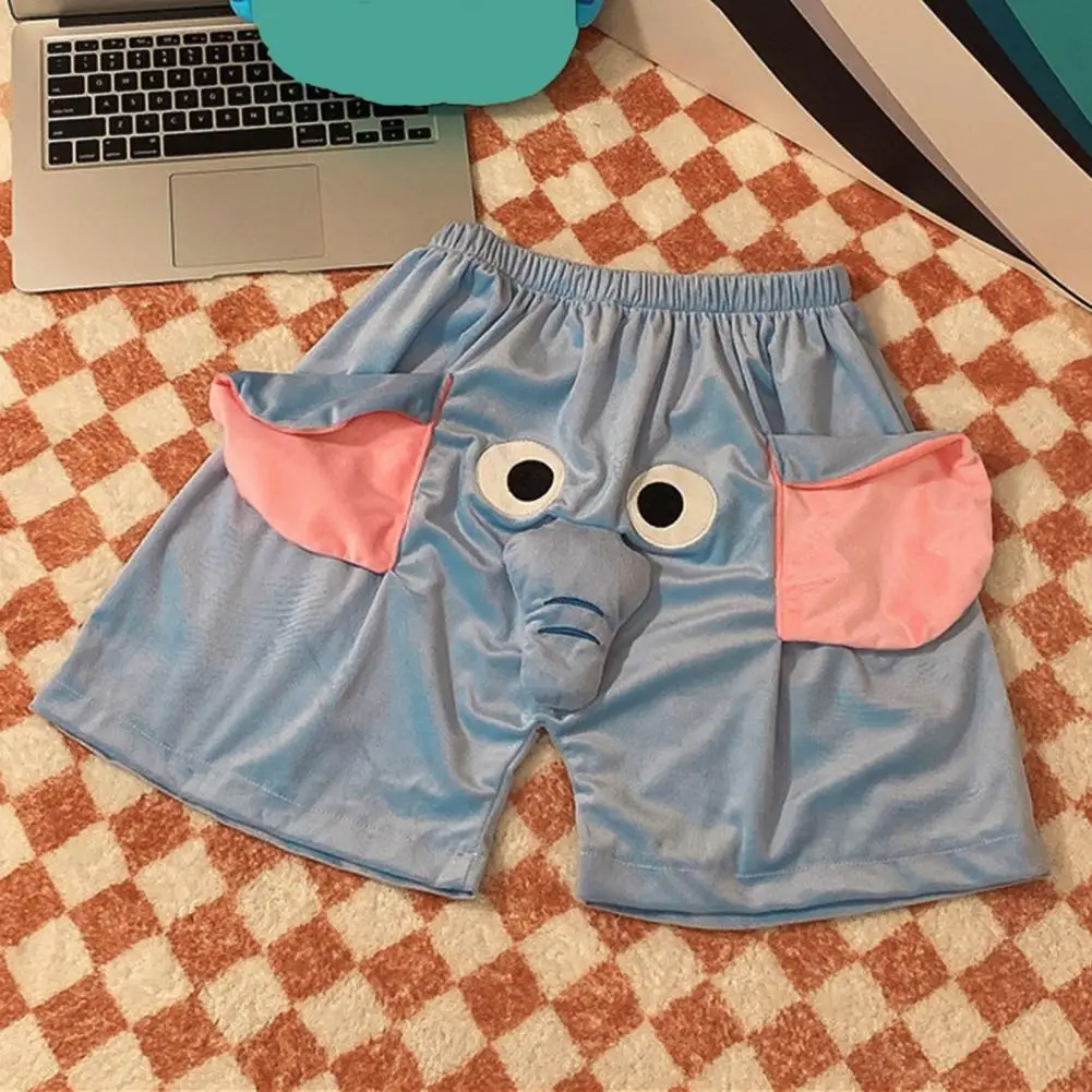 Design Shorts 3d Cartoon Olifant Decor Paar Pyjama Shorts Zacht Ademend Unisex Zomer Homewear Nachtkleding Shorts Voor Comfort