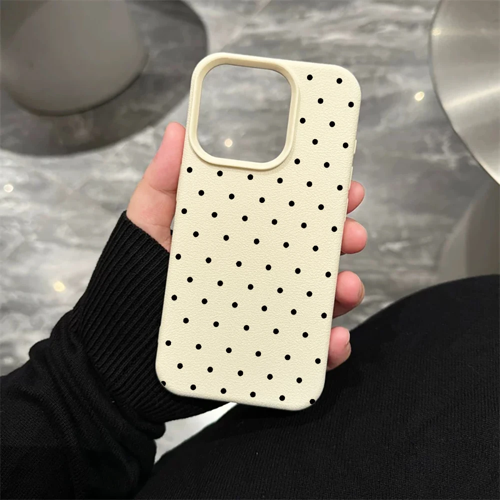 Lichee-Muster Silikon-Handyhülle für iPhone 13, iPhone 15, 17, 14, 11, 12, 16 Pro Max, 17 Air, XS, XR, einfache INS Polka Dot Hülle – Detail 3