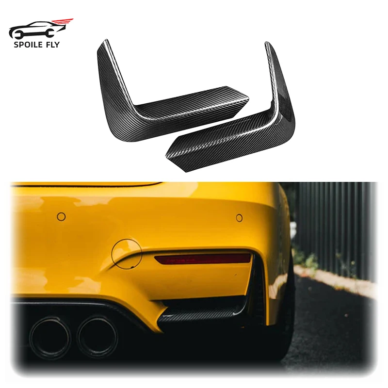 For BMW M3 F80 M4 F82 F83 2014-2020 Car Rear Bumper Collision Protection Lip Spoiler Glossy Black Or Carbon Fiber Look Body Kit