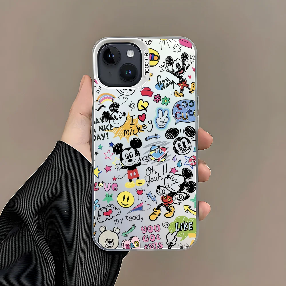 Mickey Minnie Mouse Fashion Music Phone Case For IPhone 16 15 14 13 12 11 Pro Max White Ultra-thin Soft Candy Abrazine Funda