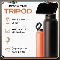 Premium Insulated Stainless Steel Water Bottle With Magnetic Phone Holder For Outdoor Sports,Double-Layer Vacuum Flask