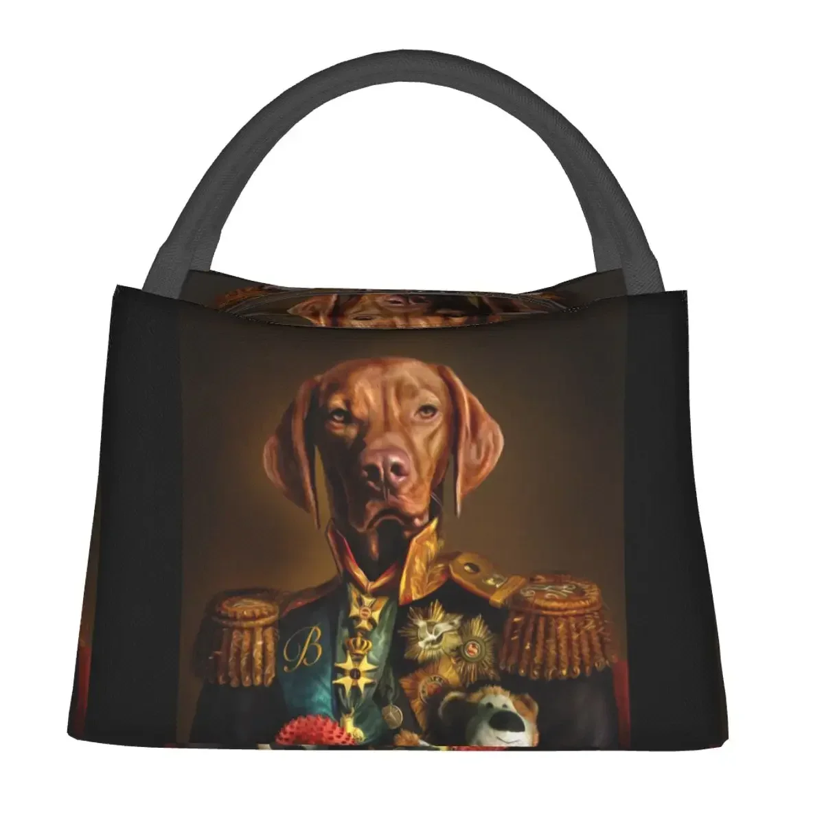 Bertie The Hungarian Vizsla - Dog Portrait Lunch Bags Insulated Bento Box Portable Lunch Tote Picnic Bags for Woman Kids School