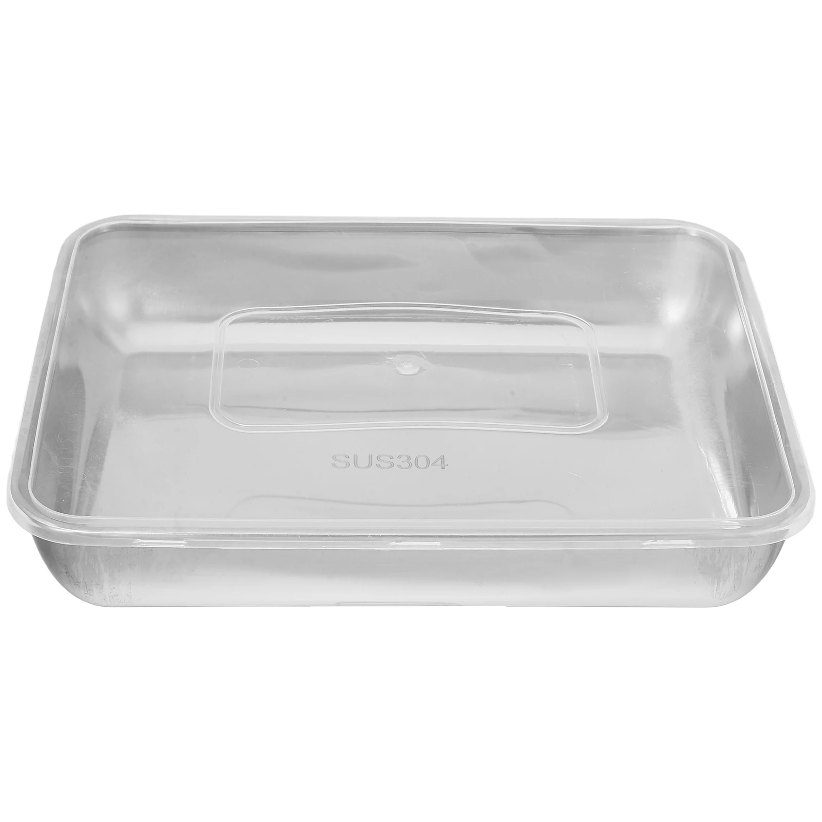 

Stainless Steel Baking Deep Edged Bbq Pan Nonstick Lid Cake Sheet Grill Serving Tray For Oven Roasting Large Capacity