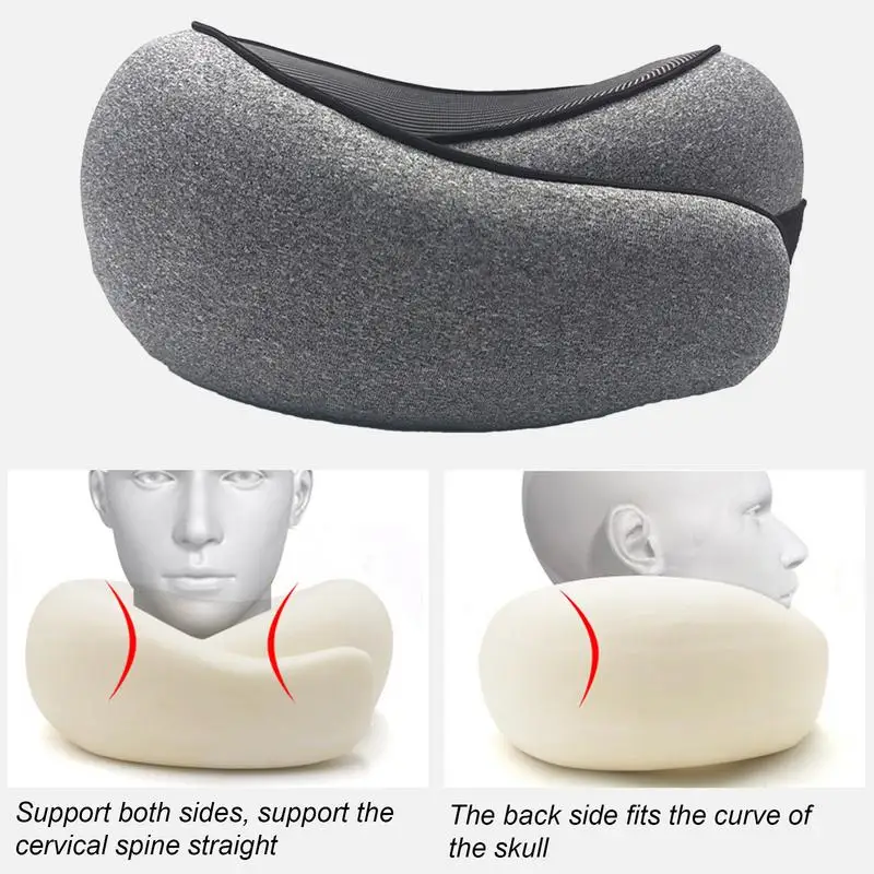 Memory Foam Neck Pillow  Cervical Vertebra Travel Portable Noon Break Aircraft U Type Of Pillow Sleep Camping Pillow  Carry Bag