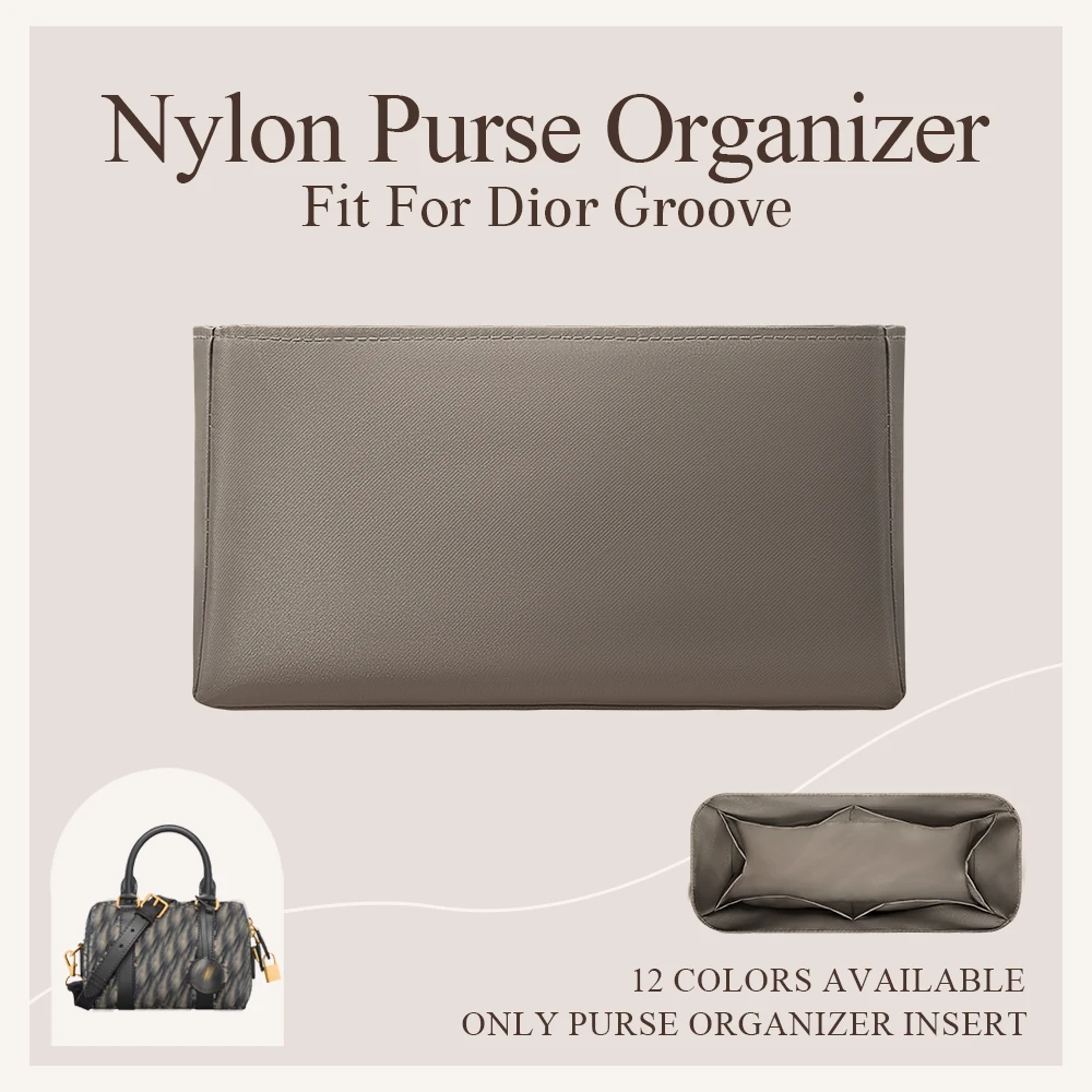 Nylon Purse Organizer Insert Fit for Dior Groove 16/20/25 Inside Purse Storage Bag In Bag Makeup Inner Liners Organizer Bag