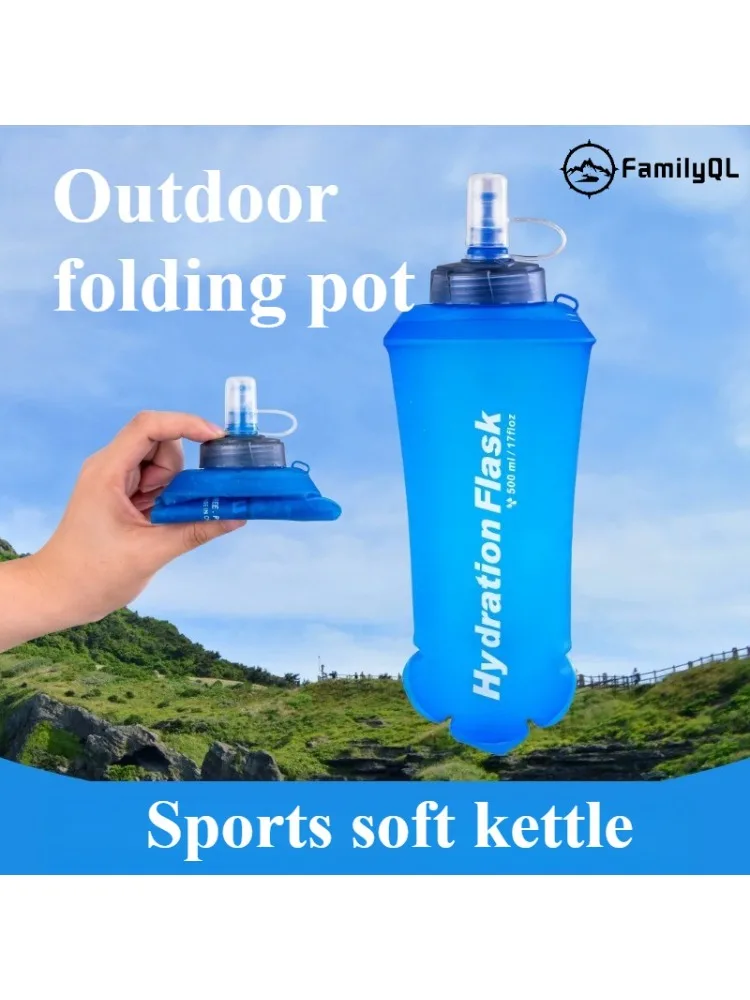 AliExpress 500ml TPU Outdoor Sport Bottle Folding Soft Flask Drink Water Bottle Running Camping Hiking Bicycle Fitness Water Bag