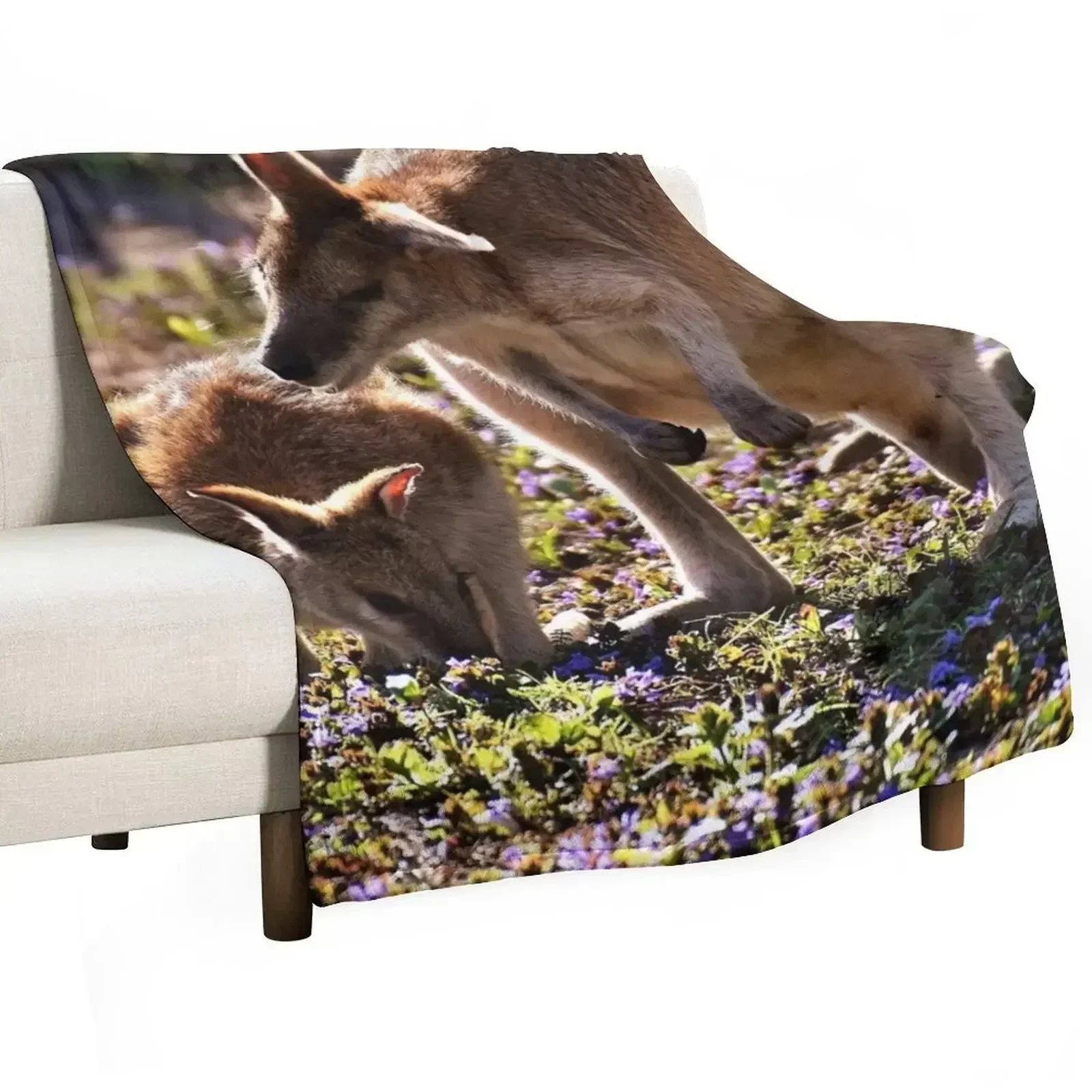 Kangaroo Throw Blanket Personalized Gift Nap Soft Custom Cute Decoratives Blankets