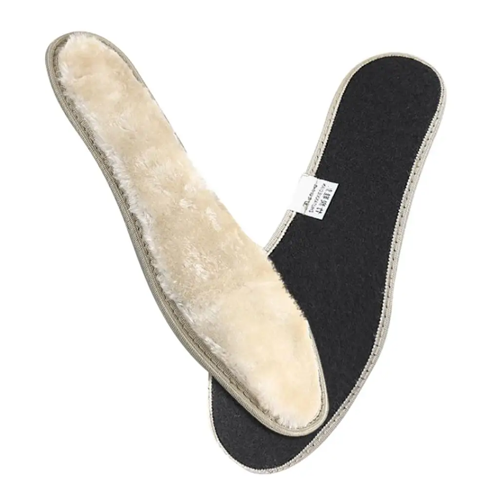 2xWarm Plush Bamboo Insoles Shoe Pads for Men Women Shoes Boot 43-44