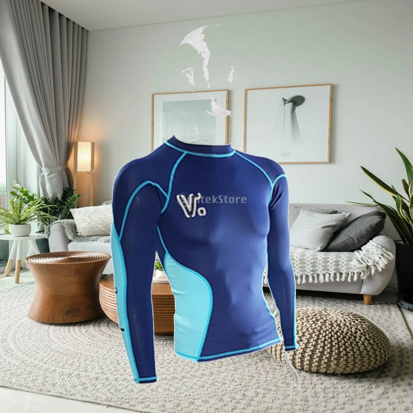 Protection Swim Shirt for Men Long Sleeve Rash Guard Lightweight Quick Dry Sun Blocking Top for Surfing Pool Activities