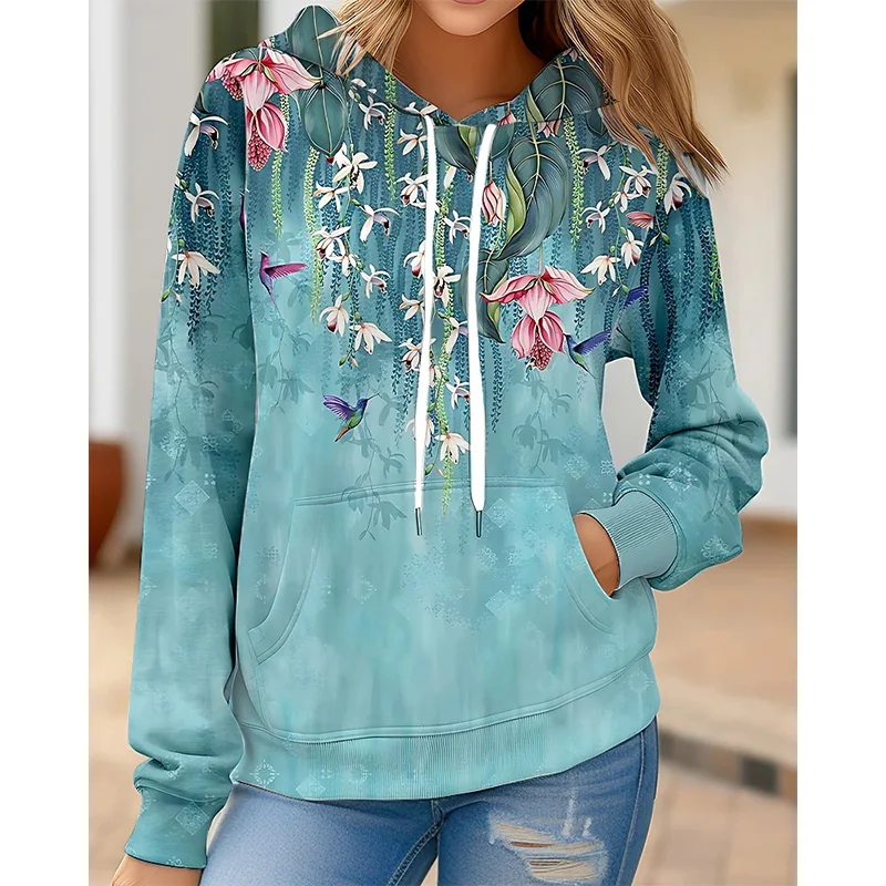 Vintage Flower Hoodies Floral 3D Print Women Men Fashion Oversized Pullover Hooded Sweatshirts Streetwear Kids Woman Clothing