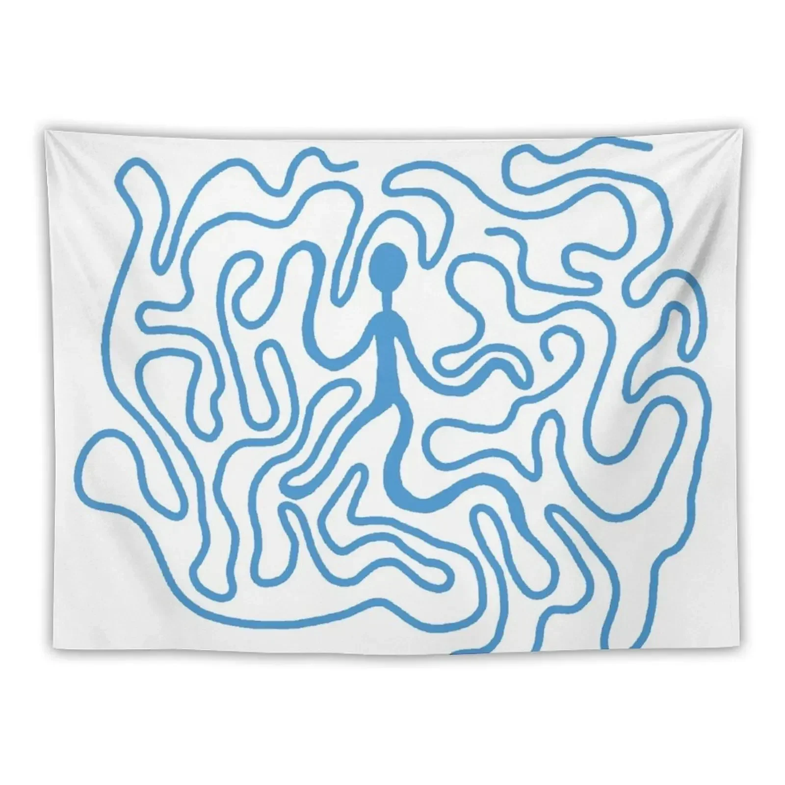 

wiggly guy blue Tapestry Kawaii Room Decor Wall Decoration Items Wall Mural Tapestry