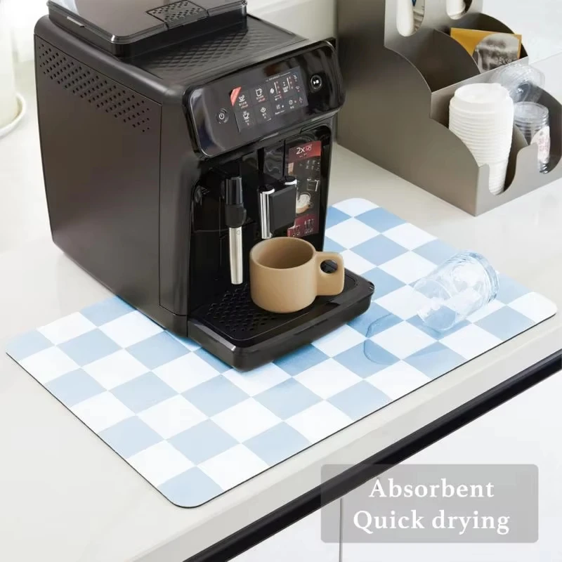 Quick Dry Absorbent Drain Mat Non‑Slip Dish Drying Pad For Sink Counter Kitchen Home Daily Use
