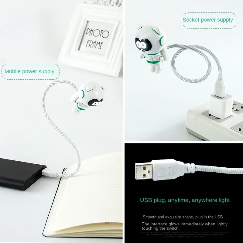 SANDYHA Modern Panda Astronaut Night Lights USB Interface LED Lamp Creative Cute Light Fixture Decor Computer Bedroom Lighting