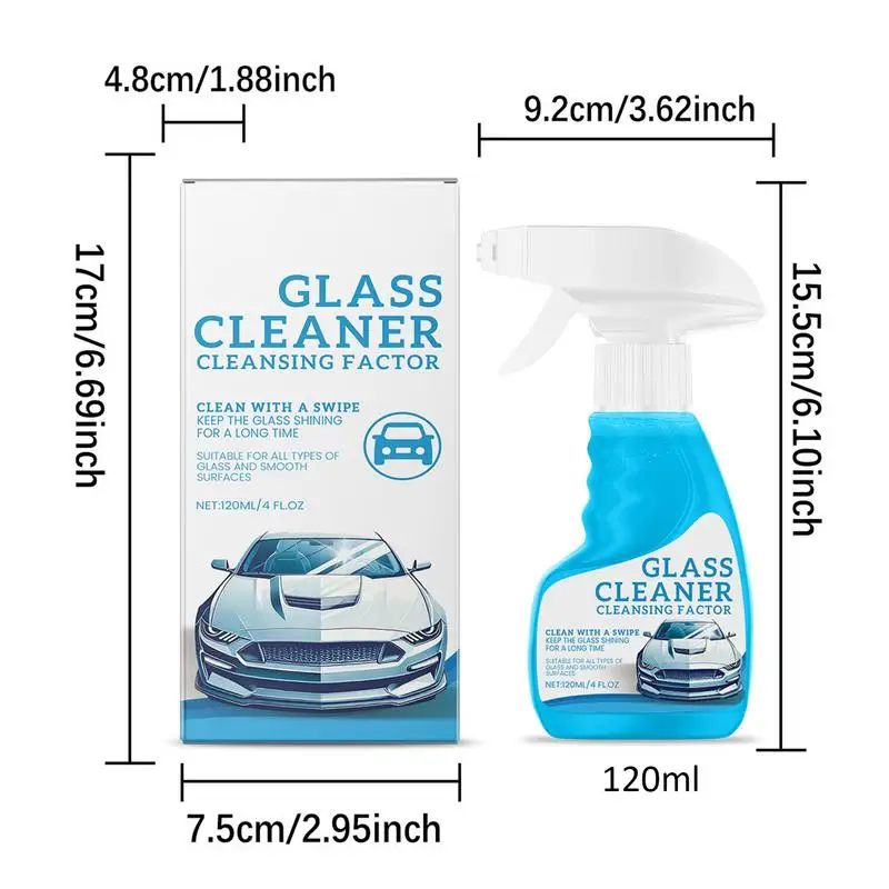 Automotive Oil Film Cleaner 120ml Automotive Glass Oil Film Cleaner Autoruitenreiniger voor het verwijderen van vuilwatervlekken Voorruit