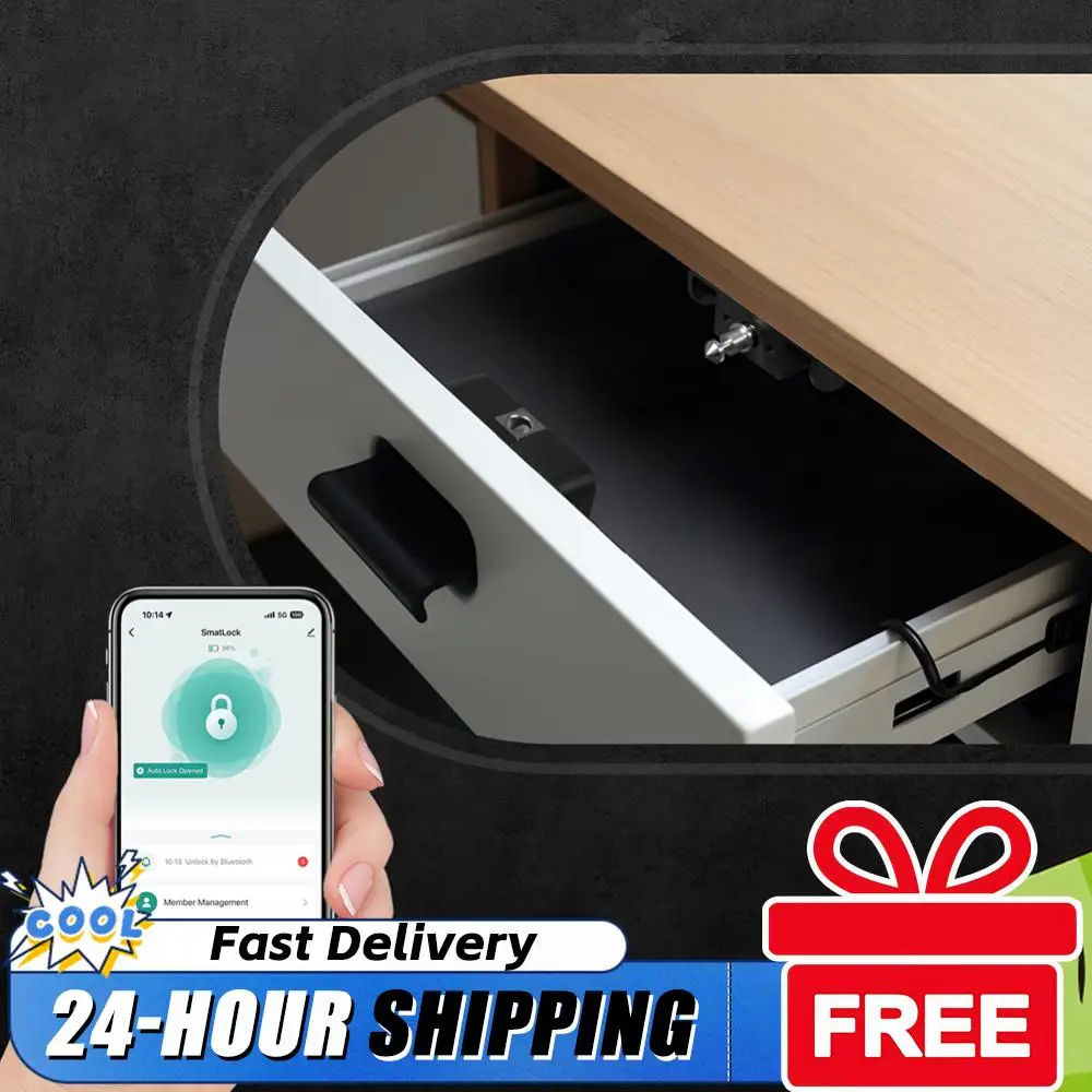 

Электронный замок для ящиков, Bluetooth-совместимый, безключевой, умный замок для ящиков, с дистанционным управлением через приложение, для мебели, саун, шкафов и ящиков для хранения.