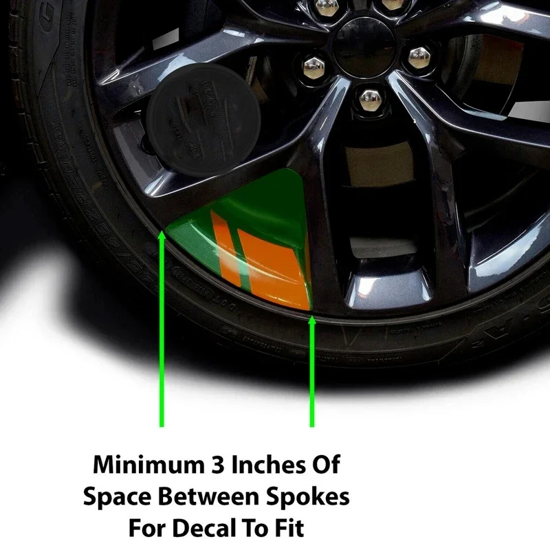 6PCS Reflective Car Wheel Decal Sticker Pressure Adhesive Auto Red Accessories Car Stickers Wheel Hub Decals